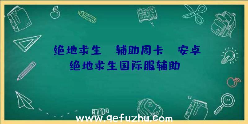 「绝地求生gm辅助周卡」|安卓绝地求生国际服辅助